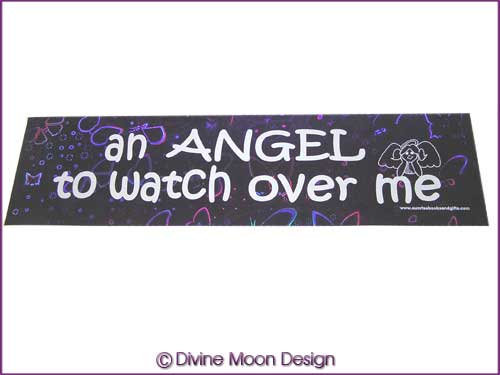 BUMPER STICKER â€“ Holographic (14A) Purple â€“ ANGEL TO WATCH OVER