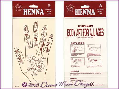 HENNA BODY ART pack Hand DESIGN (E)